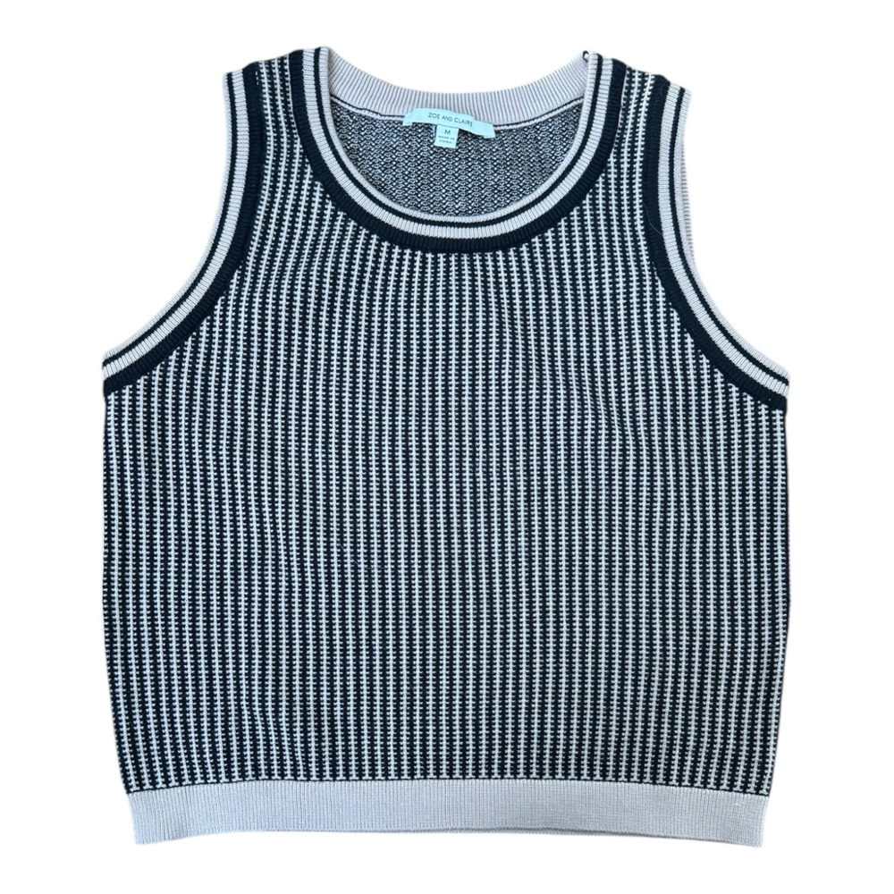 Zoe and Claire Jaquard Stripe Sweater vest size M
